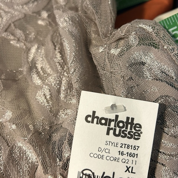 Charlotte Russe Lace Sheer Top Cap Sleeve New XL Y2K - Picture 8 of 8
